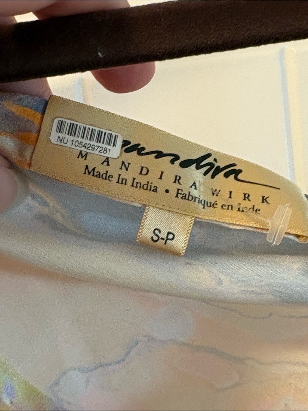 Mandira Wirk Anthropologie One-Shoulder Marble Print Maxi Dress in Pastels Small - Picture 2 of 5